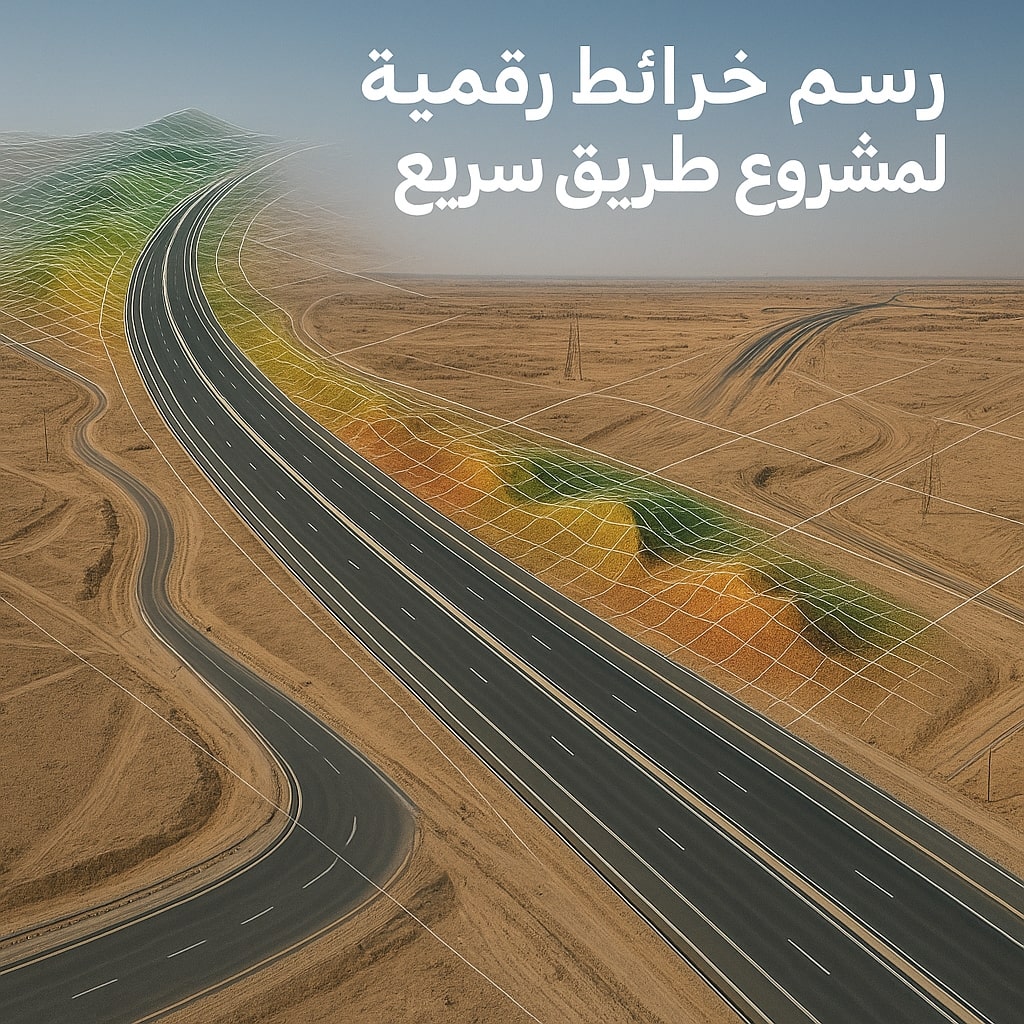 رسم خرائط رقمية لمشروع طريق سريع
