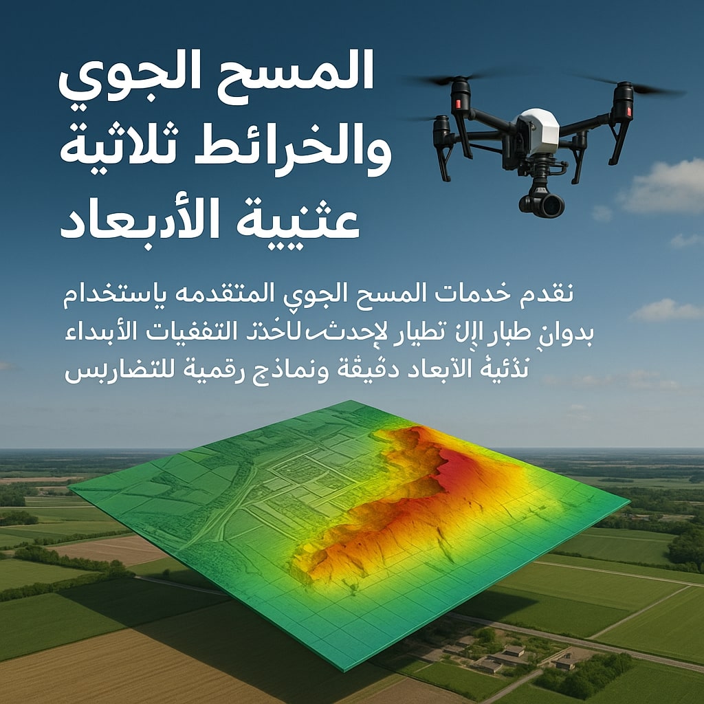 المسح الجوي والخرائط ثلاثية الأبعاد